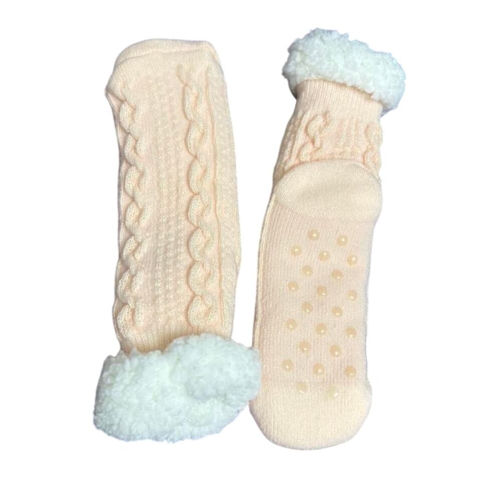 Preloved-Cozy Cable Knit Sherpa Lined Slipper Socks